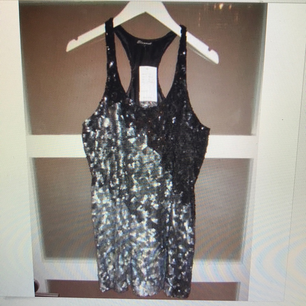 Sexy metallic sequin tank dress sz medium